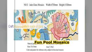 Decorazione della piscina in mosaico di vetro di giada del fumetto