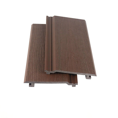 Ecologico 145x20.5mm pannello da parete in WPC marrone e pannello da parete esterno composito in legno e plastica per edifici