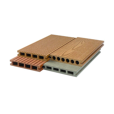 152x23mm WPC Decking Boards Pannello per pavimentazione esterna per materiali da costruzione Plancia per pavimenti con fori rotondi cavi