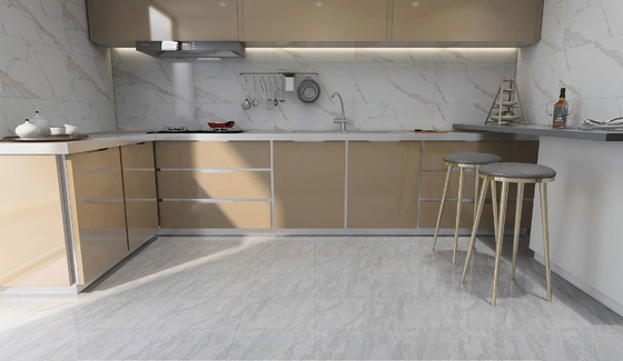 Durabile Grigio 400x400mm Marmo Look Matt Vetrata All'interno Ceramica Piastrella Rustica Per Bagno E Ufficio