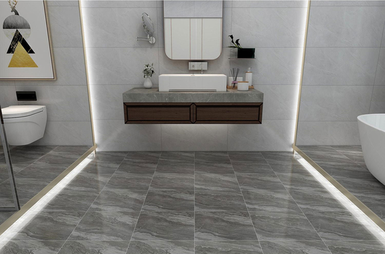 Piastrelle rustiche in ceramica 400x400mm eco-compatibili per il bagno e matt vetrate grigio marmo look piastrelle per il soggiorno