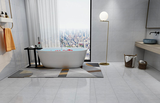 Piastrelle rustiche in ceramica in mattoni da fuoco per bagno e pavimenti interni grigi 400x400 mm per sala da pranzo