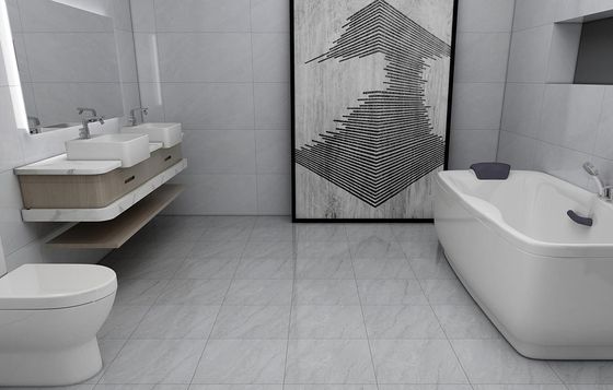 3~6% Assorbimento dell'acqua Piastrelle di ceramica rustica Cucina Grigio Pavimento interno Glossoso Verniciato Matt