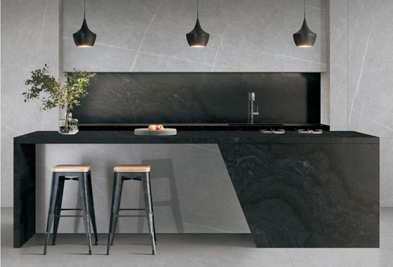 1600x3200x12mm Luxury Slabs di pietra sinterizzata Soggiorno Matt Piastrelle Galaxy Grigio Parete di sfondo