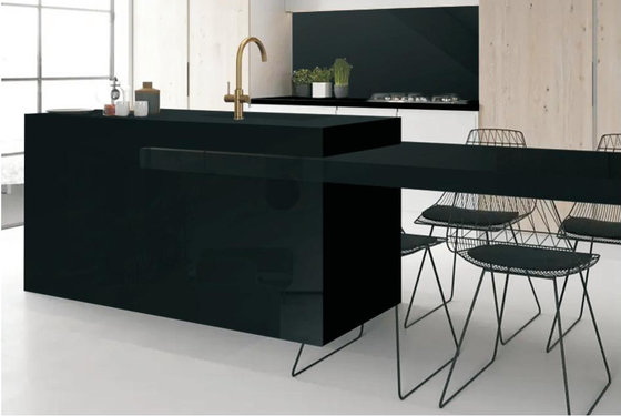 Pietra sinterizzata nera pura 1600x3200mm resistente agli acidi