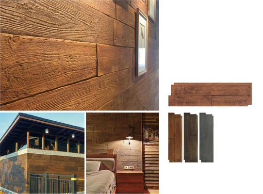 Forma di legno marrone pietra culturale mattoni poliuretano pannello murario decorativo soggiorno
