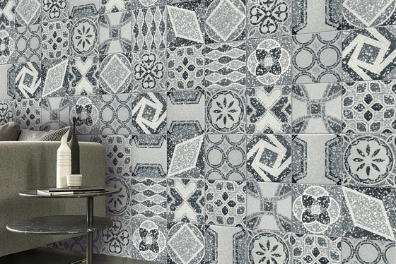 Piastrelle rustiche in ceramica grigie e blu da 250x250 mm per pavimenti interni