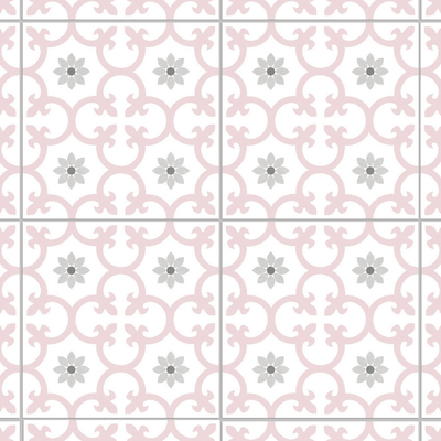 Piastrelle rustiche in ceramica a fiori rosa durevoli da 250x250 mm e piastrelle antiscivolo per cucina e bagno