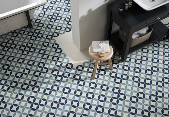 Piastrelle rustiche in ceramica blu resistenti all'usura da 250x250 mm per il soggiorno e piastrelle ecologiche per la sala da pranzo