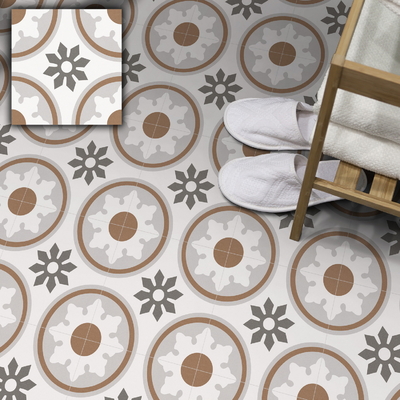 Marrone Bianco 250x250mm Piastrelle ceramiche rustiche per pavimenti interni