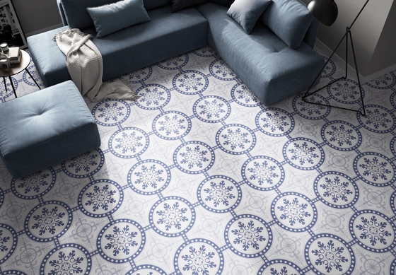 Piastrelle antibatteriche per pavimenti interni da 250x250 mm per decorazioni residenziali e piastrelle rustiche in ceramica blu chiaro per il bagno
