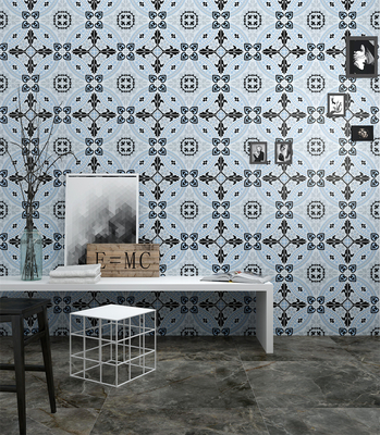Piastrelle rustiche in ceramica blu da 20x20 cm per pavimenti interni