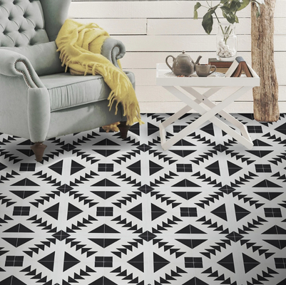 Piastrelle rustiche in ceramica per pavimenti di 200x200 mm di grado AAA nero e bianco per salotto e bagno