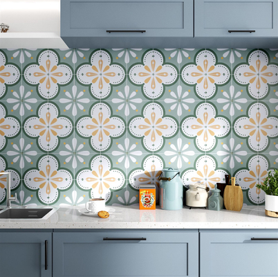 Piastrelle impermeabili per pavimenti interni per soggiorno e piastrelle in ceramica per pareti verdi 200x200mm per bagno