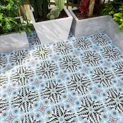 Acid-resistente grigio e verde 20x20cm ceramica piastrelle rustiche per la sala da pranzo e piastrelle durevoli per il bagno