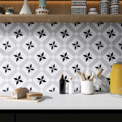 Grigio e nero 200x200mm Decorative Indoor Wall Ceramica Piastrelle Rustiche Per Soggiorno E Camera Da Letto
