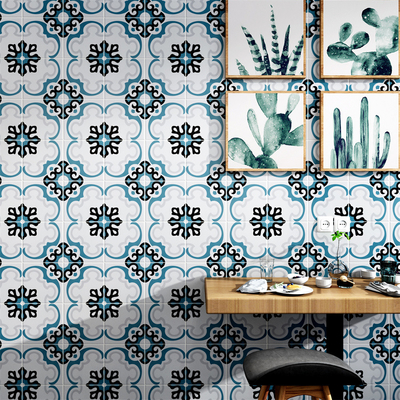 Piastrella rustica in ceramica grigio e blu 20x20cm per pavimento interno