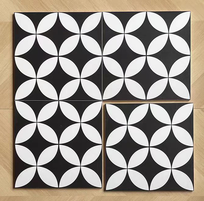Bianco e Nero 200x200mm Piastrelle Rustiche in Ceramica Per Soggiorno E Piastrelle Di Parete Resistenti All'Usura Per Balcone