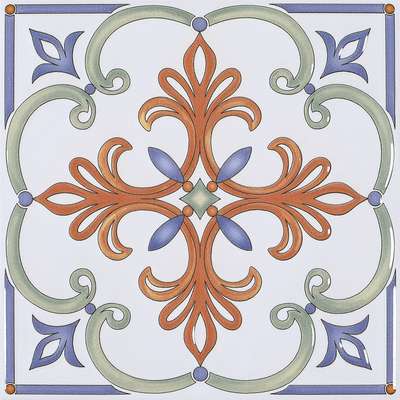 Piastrelle moderne bianche e rosse 200x200mm piastrelle rustiche in ceramica a fiori e piastrelle d'epoca per ristorante e camera da letto