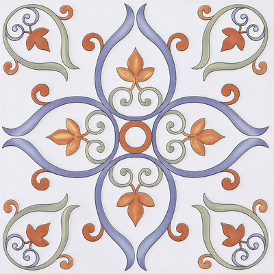 Piastrella rustica in ceramica bianca blu 20x20cm Grado AAA Pavimento Muro