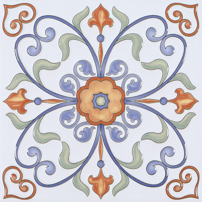 Piastrelle rustiche in ceramica incustica rosso e bianco da 20x20 cm per bagno e pavimento interno per cucina