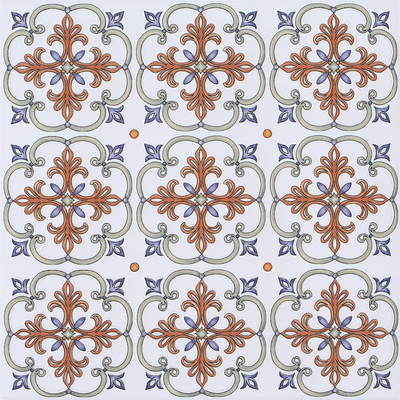 Encaustico parete bianco e rosso floreto piastrelle rustiche in ceramica 200x200mm per cucina e sala da pranzo