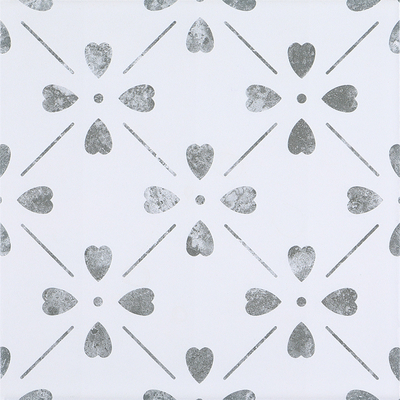 Piastrelle da pavimento rustiche in ceramica floreale resistenti all'usura da 20x20 cm bianche per il bagno e piastrelle da parete antiscivolo per il soggiorno