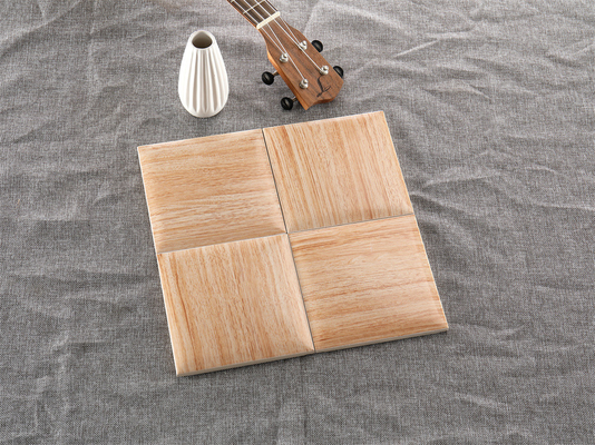 Giallo chiaro 152x152mm Piastrelle per pareti di pane di grano di legno per sfondo e bancone, corpo bianco ISO9001