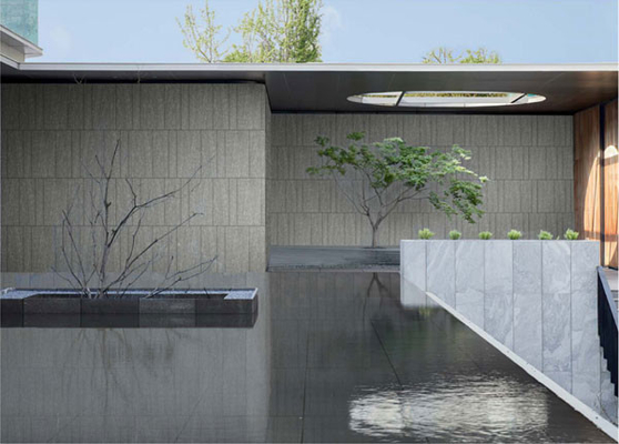 Grigio scuro resistente e resistente agli acidi 600x1200mm Finitura in fiamme Matt Parete tenda Porcellana Piastrelle spesse per giardino e piazza