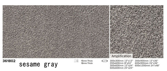 Durabile nero 1200x600x15mm superficie in fiamme pavimento esterno piastrelle per cortile