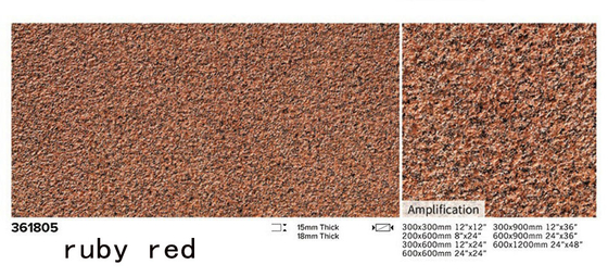 Acque resistenti 1200x600x15cm Rosso Giallo Corpo intero Porcellana Pavimentazione Pavimento Piastrelle Per Parco