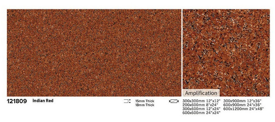 600x900x18cm resistenti agli graffi, resistenti agli acidi, piastrelle rosse per pavimenti per ristoranti