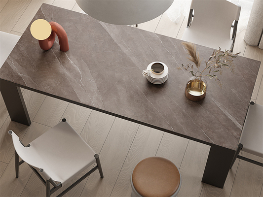 Pavimento interno antiscivolo 1420x2700mm Pietra di sabbia grigia matt pietra sinterizzata lastra per bagno