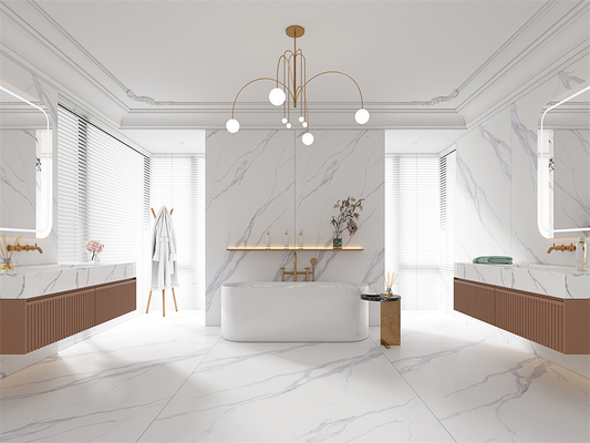 Pietra sinterizzata retro per la ricostruzione Matt Carrara Bianco 1420x2700mm