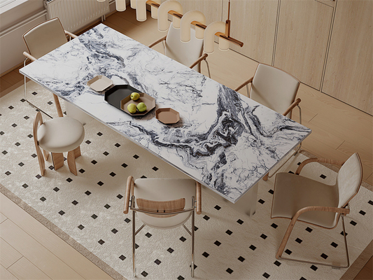 Decorazione 1600x3200mm Porcellana lucidata vetrata lastra di pietra sinterizzata e parete interna lastre grandi per sala da pranzo