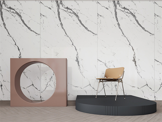 Carrara 1600x3200mm Porcellana lucidata vetrata lastra di pietra sinterizzata per villa progettazione e progetto