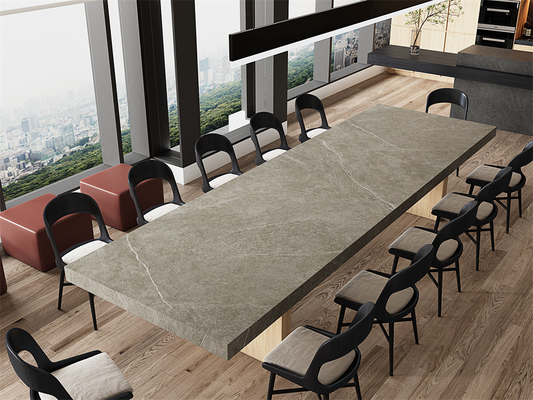 Grigio Matt 1600x3200mm Porcellana vetrata Slab di pietra sinterizzata e piastrelle interne antibatteriche per l' ufficio