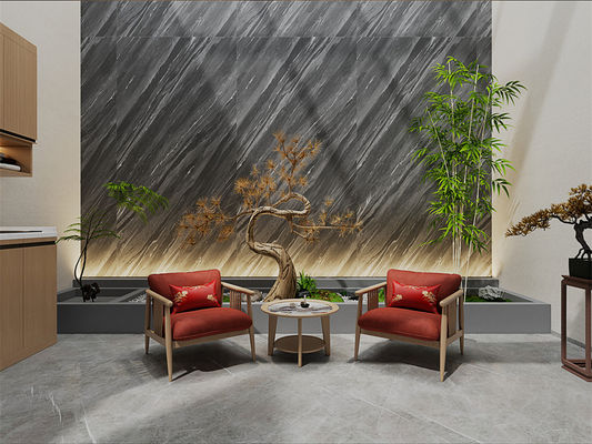 Lastra di pietra sinterizzata opaca grigia 1600x3200mm per pareti di centri commerciali