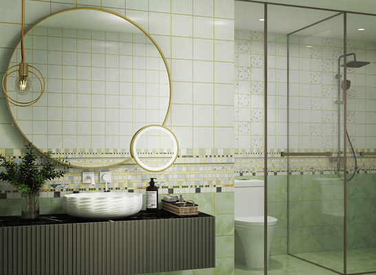 Superficie specchio Parete verde piastrelle in ceramica e piastrelle impermeabili da 300x600 mm per il bagno