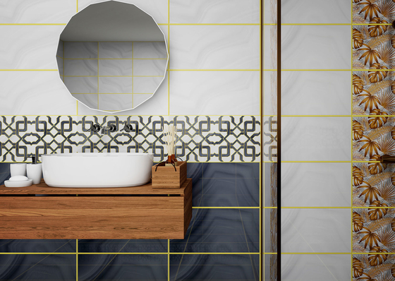 Piastrelle di mattoni da fuoco da 300x600 mm grigio per pareti interne e piastrelle ceramiche decorative per il design degli hotel