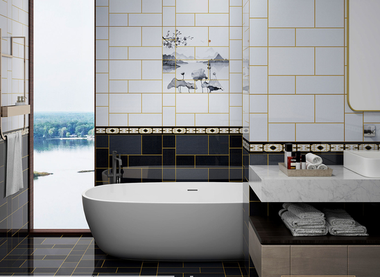 Resistenza all'usura 30x60 cm Pareti interne Piastrelle in ceramica vetrata e piastrelle decorative per hotel