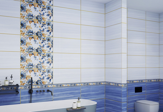 Superficie specchiata Piastrelle in ceramica vetrata 300x600mm Piastrelle decorative per pareti e piastrelle distintive per cucina blu