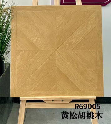 Marrone 600x600mm piastrelle antibatteriche e piastrelle in legno ceramica per il design del balcone