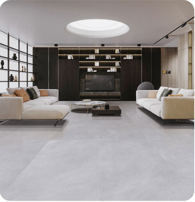 Pavimenti esterni grigio leggero e resistenti allo scivolamento Piastrelle di porcellana vetrata morbida da 600x1200 mm per il soggiorno