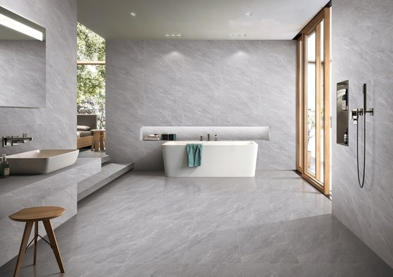 Pareti interne resistenti all'usura Piastrelle di ceramica vetrata morbida Grigio 400x800mm Per decorazione e doccia