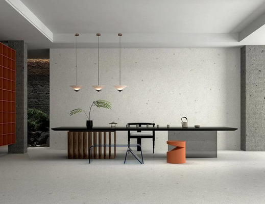 Pavimento interno 1200x1200x9mm Piastrelle ecologiche e grigio chiaro W.A 0,5% Terrazzo Piastrelle di porcellana vetrata morbida per casa e ufficio