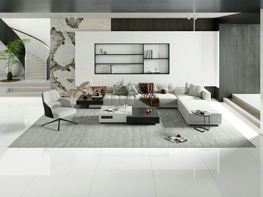 Pavimento interno rettangolo 900x1800x9mm porcellana bianca piastrelle lucidate per bagno e sala da pranzo