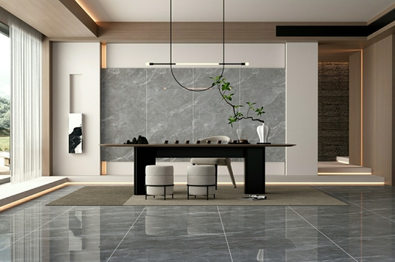 Moderno W.A 0,5% resistente agli graffi Grigio interno Parete E Pavimento Porcellana Vetrata Piastrella lucidata 900x1800x9mm Per Decorazione E Ristorante