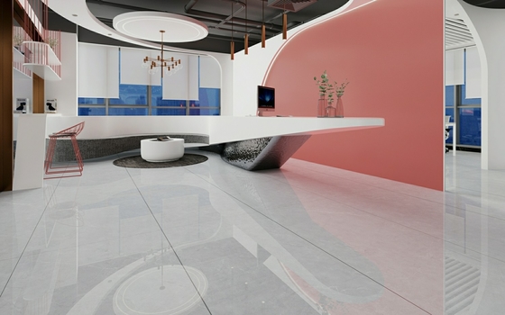 Piastrella in gres porcellanato smaltato lucido grigio 900x1800x9mm per pavimento e parete