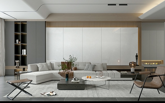 Decorativo 900x1800x9mm Vintage Grigio Parete Esterno E Pavimento Interno Vetrata Porcellana lucidata Piastrella Per Hotel